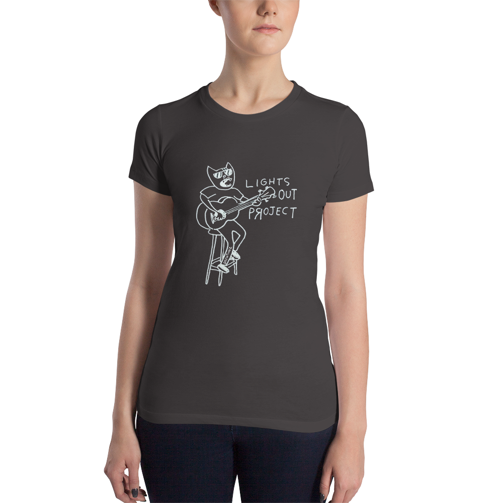 Download Women's Slim Fit T-Shirt (Emo Cat) » LIGHTS OUT PROJECT